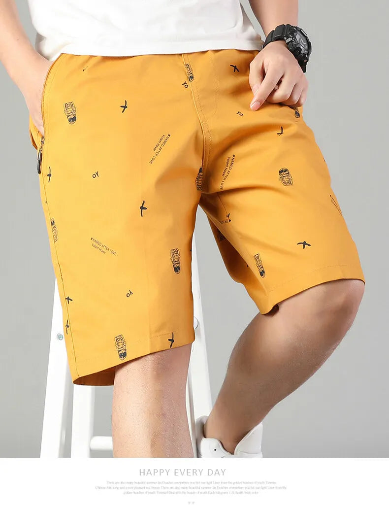 Men Light Weight Beach Shorts Summer Casual Sweat Shorts Baggy Sports Wide Leg Print Gym Running Shorts