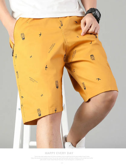 Men Light Weight Beach Shorts Summer Casual Sweat Shorts Baggy Sports Wide Leg Print Gym Running Shorts