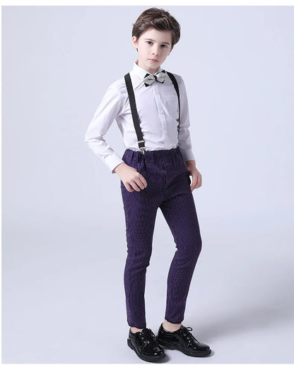 Boys Summer Wedding Suit Kids 1Year Birthday Vest Pants 2PCS Formal Suit Child Party Ceremony Costume Teenager Photography Suit