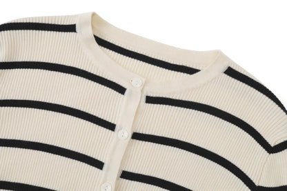 AS AW25 stripe knitting cardigan + sleeveless patch dress maxi matching set for woman clothing