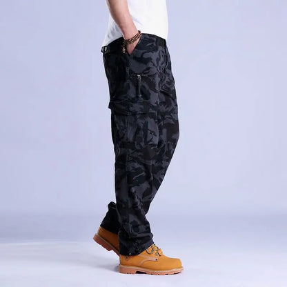 Men's Tactical Trousers Large Size Loose Casual Pants Running Overalls Men's Sweatpants Sports Hiking Outdoor Clothes Work Pants