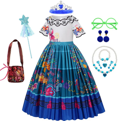 Mirabel Costume Girl Charm Encanto Disguise Dress Birthday Princess Theme Party Fantasy Outfits Toddler Girls Carnival Sets