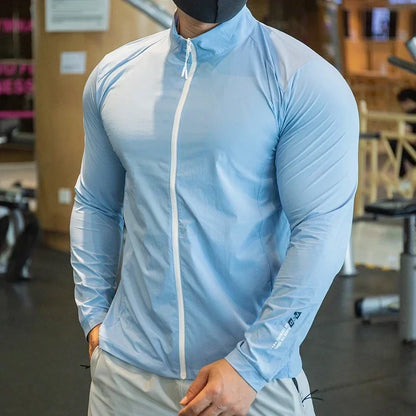 Men's Running Training Elastic Coat Outerwear Gym Tights Jacket Outdoor Cycling Sweatshirt Dry Fit Breathable Compression Tops
