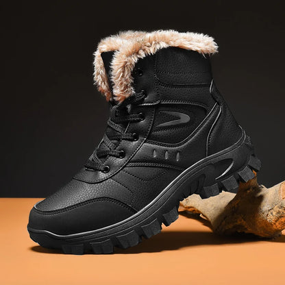 2024 New Winter men boots  Slippers Warm Men Shoes Waterproof Non-Slip Plush Sneakers Male  leather Boots Plus size  48