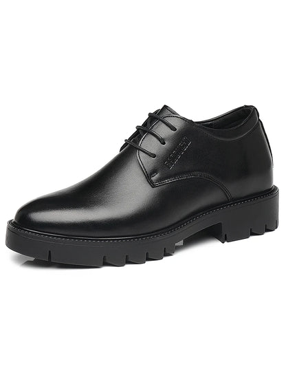 10cm height increasing cowhide men's shoes, fashionable, casual, business office thick soled men's formal shoes