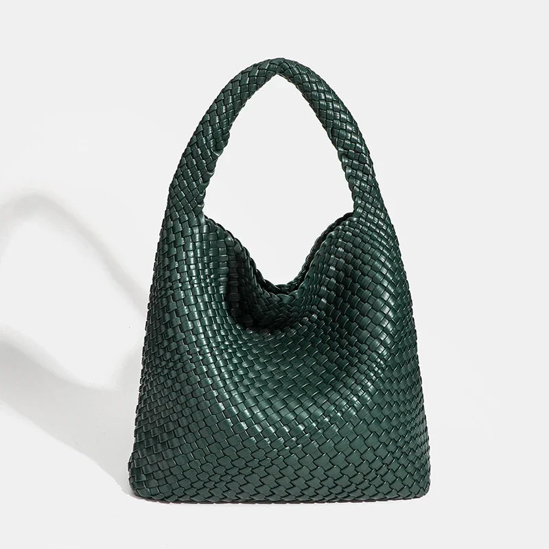 Designer Hand knitting bag PU Large women's Woven tote bag Mistress gift luxury bag original mark bags CasuaL side bag for women