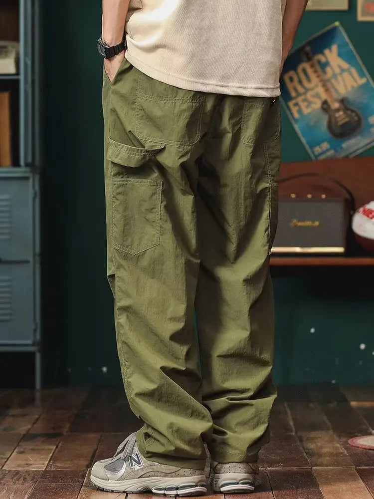 Cargo Pants For Men  2024 Korean style Casual Tightened Nine-point Pants Men's Trendy Multiple pockets Harem Pants