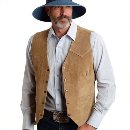 Mens Solid Suit Vests Slim Fit Classic V Neck Metal Buttons Suede Vest for Men Business Professional Smart Casual Waistcoat