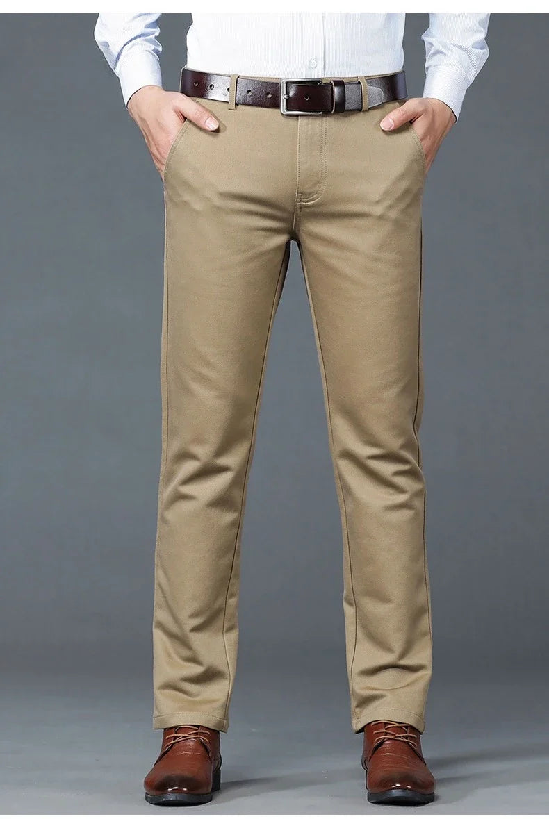 6 Colors Male Autumn Winter Casual Pants Chic Straight Formal Office Luxury Trousers Fashion Elastic Men Business Suit Pants