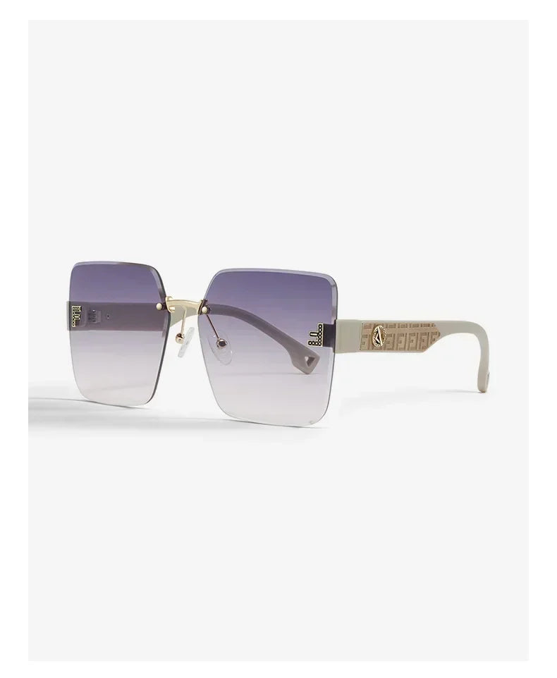 2025 New Fashion Gradient Sunglasses Women Square POLARIZED Ladies Sun Glasses Girls Rimless Vintage Luxury UV400 Gafas De Sol