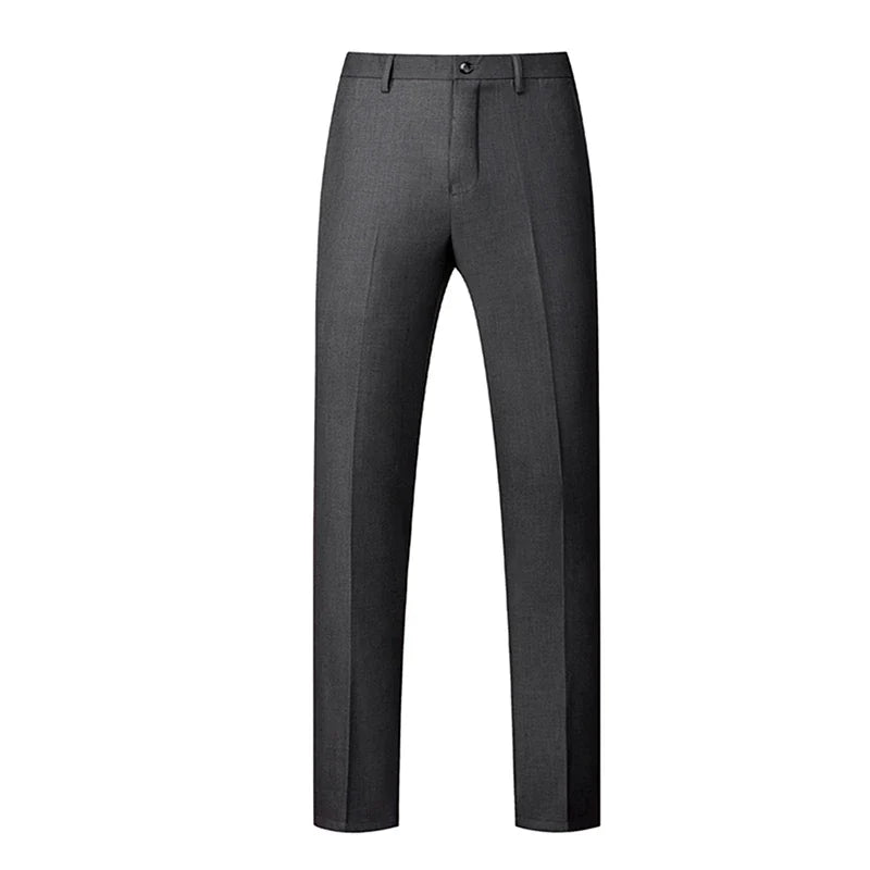 2026 New Men's Rose Red Trousers, Asian Size Blue Formal Pants, Black Pantalon Hombre.