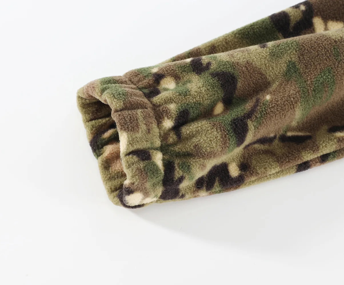 Outdoor Camouflage Fleece Jacket Double-Sided Shake Fleece Cardigan Tactical Jacket Warm Mountaineering Suit