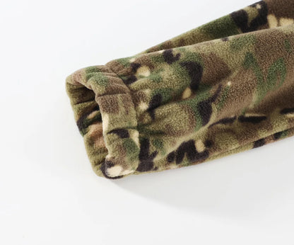 Outdoor Camouflage Fleece Jacket Double-Sided Shake Fleece Cardigan Tactical Jacket Warm Mountaineering Suit