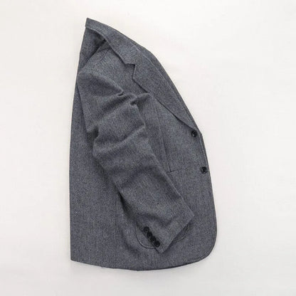Retro British Tweed Men's Woolen Outwear Brown Wool Tweed Suit Herringbone Pattern Autumn and Winter Slim Fit Suit