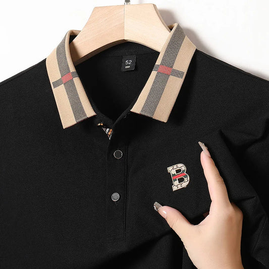 Designer Embroidered High End Brand Long Sleeved Cotton Polo Shirt Spring Autumn Fashion Casual Lapel T-Shirt Top Men's Clothing