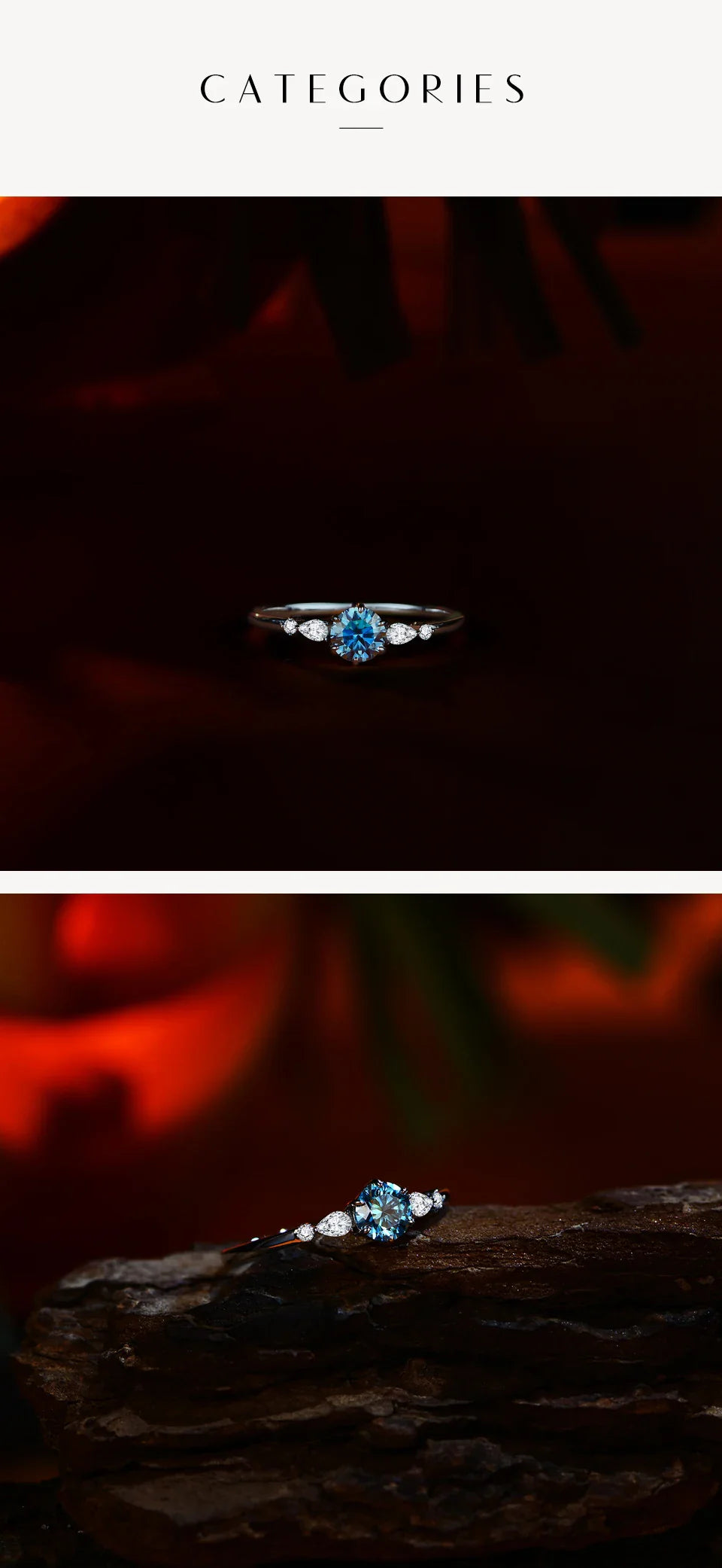 New D Color Round Cut 5.0mm Colorful Moissanite Ring for Women Man Solid 925 Sterling Silver Halloween Jewelry Party