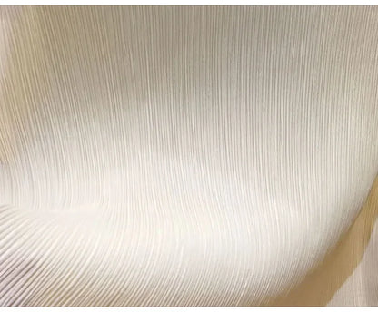 Miyake Versatile Classic Simple Solid Color Stand Up Collar Pleated Top Women Slim Slim Short Sleeve Miyake T-shirt Summer 2025