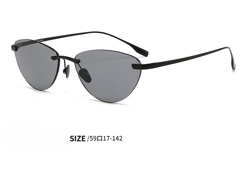 Frameless Cat Eye Sunglasses Fashion New Irregular Sun Glasses Titanium Men Driving Glasses Women Outdoor UV Resistant Eyewear