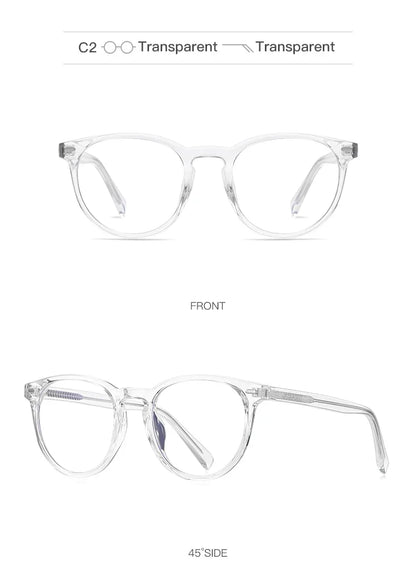 Unisex Retro Round Myopia Prescription Reading Glasses Women Anti Blue Light Blocking Optical Eyeglasses Frame Men PFD2117