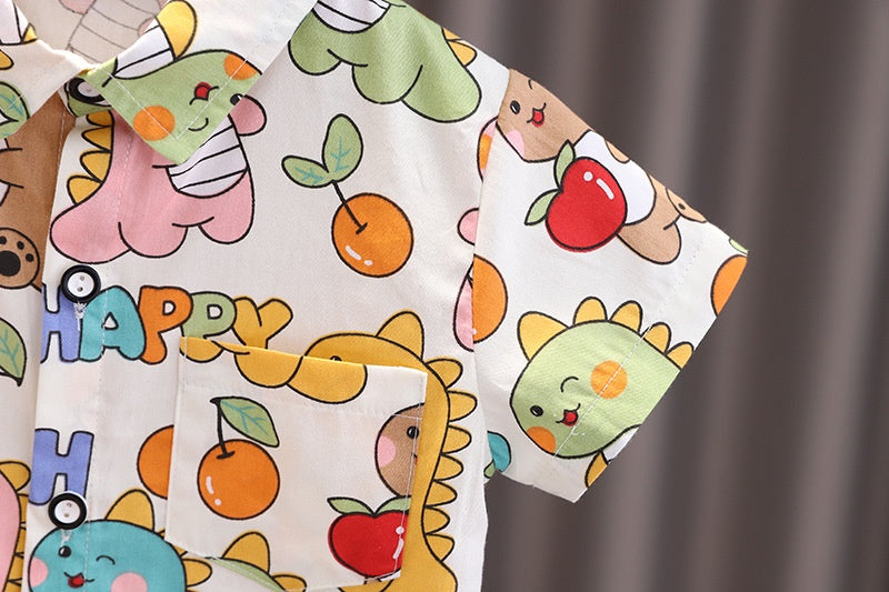 Children Clothing 2023 New Fashionable Boys Clothes Set Summer Kids Sports Style Short Sleeve Shirt Shorts Two Piece Set