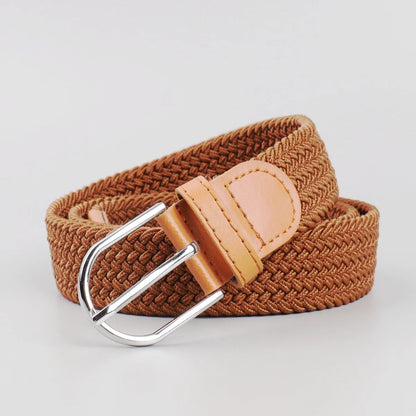 A casual, versatile multi-color elastic band for women, a retro-style belt suitable for both men and young people, a woven belt