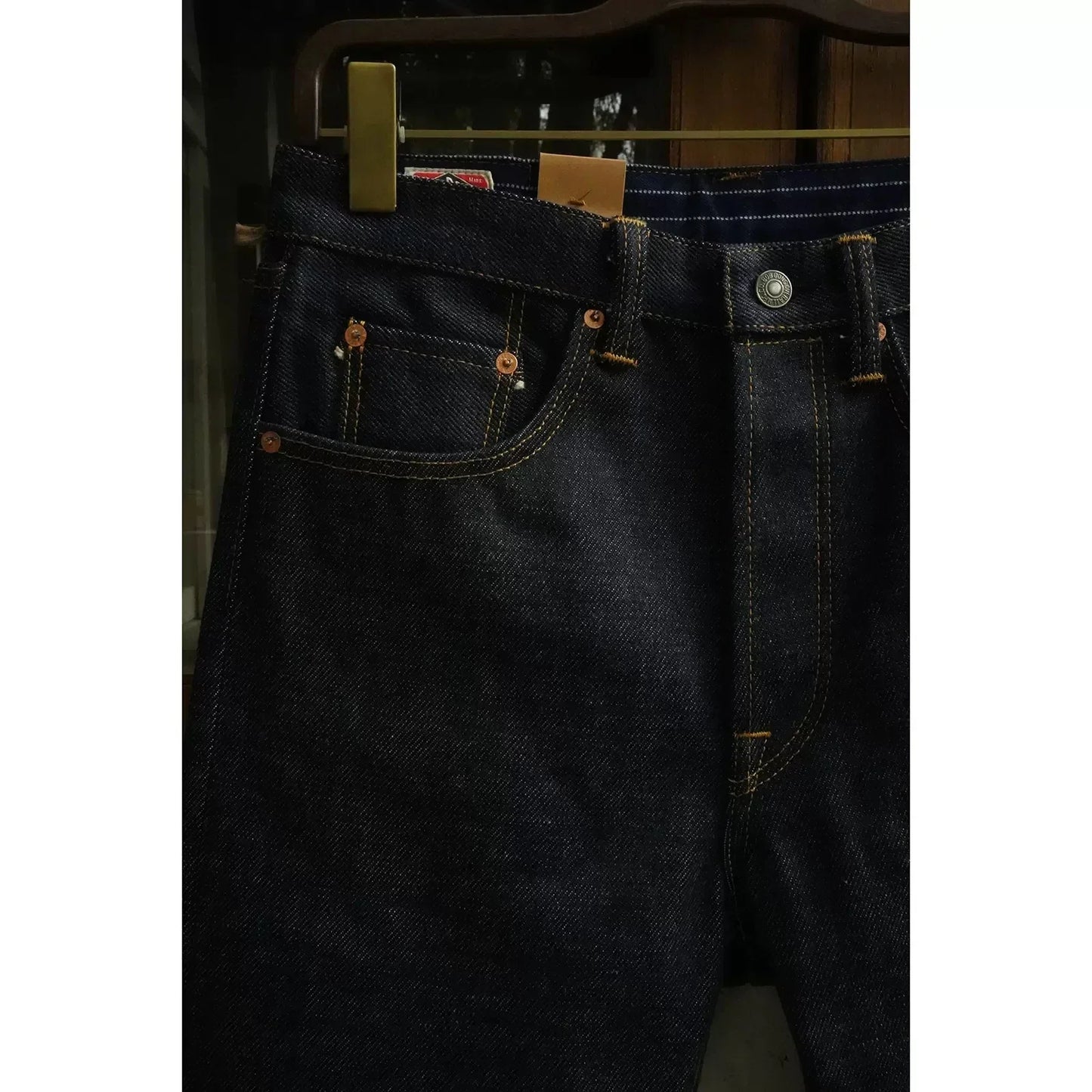 22oz Heavyweight Selvage Denim Jeans Rigid Straight Fit Pants Lot N235