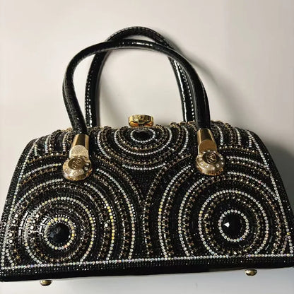 New Dinner Handbag Luxury Brand Diamond-encrusted Sparkling Dinner Party Handbag Fashion Trend Women's Shoulder Crossbody Bag