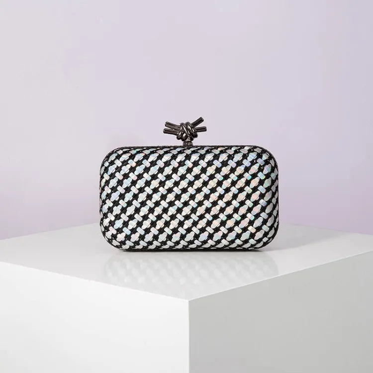 Hand Woven Clutch Purse Luxury For Women 2025 New High Grade Party Wedding Prom Mixed Colors Evening Bag Elegant Trend Chain Bag