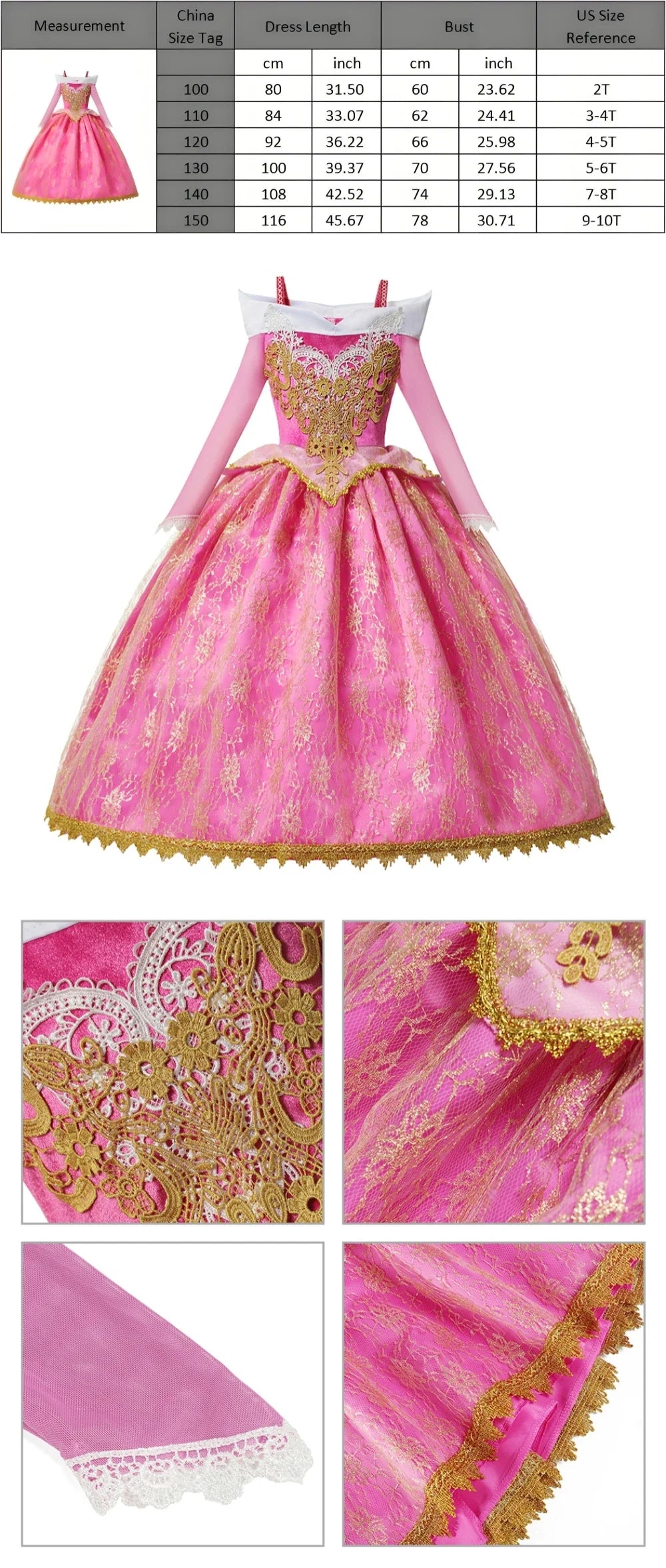 Muababy Princess Dress for Girls Aurora Belle Elsa Jasmine Cosplay Costume Party Halloween Carnival Outfit Kids 2-8Y Vestido