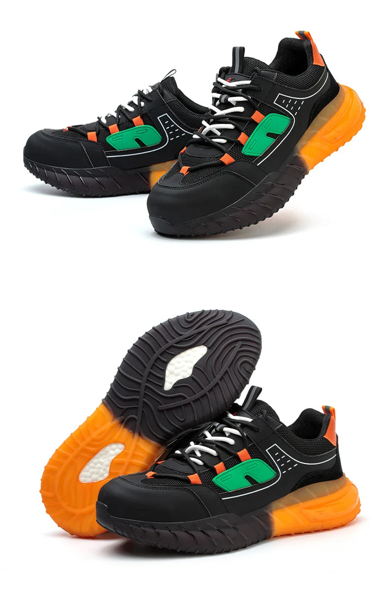 New Fashion 2025 Work Sneakers Protective Safety Shoes Industrial Puncture-Proof Anti-smash Steel Indestructible Toe Male Boots
