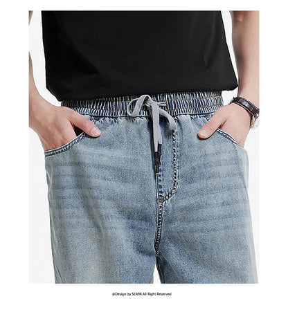 Men Pants Denim American Vintage Loose Straight Leg Trendy Fashion Comfort Commute 2026 Summer Casual Style Top