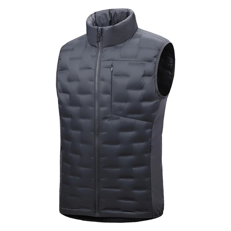 Winter Man White Duck Down Vest Men Waterproof Windproof Casual Sleeveless Vests Man Multi Pocket Warm Ultralight Waistcoat Coat