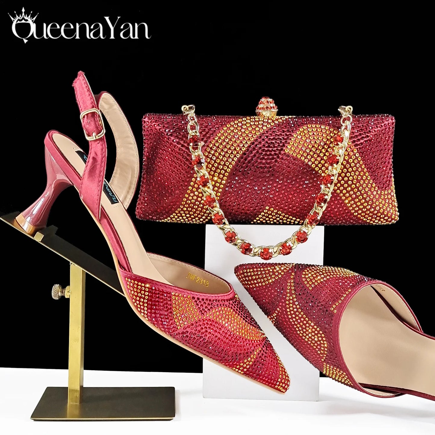 Glamorous Party Shoes & Bag Set: In Stock Elegant Heels with Matching Purse for Party Occasions