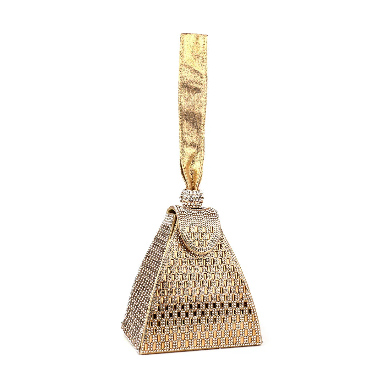 Fashion Lady Evening Bags Acrylic Day Clutch Triangle Design Diamonds Party Shoulder Handbags Banquet Purse