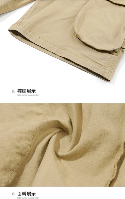 Men Spring Casual Tactical Cargo Shorts Men Multi Pocket Outdoor Shorts Men Breathable Sports Workout Daily Wear Male Shorts