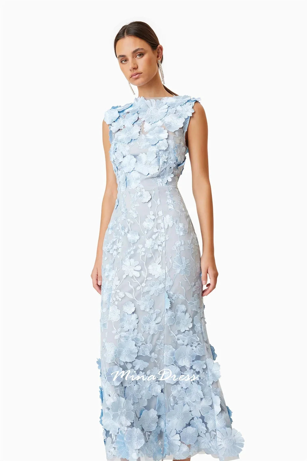 Mina Customized Cocktail Party Prom Dress Arabic Evening Dress Luxury Elegant Party Dresses Woman Grace 3D Floral Lace 2025