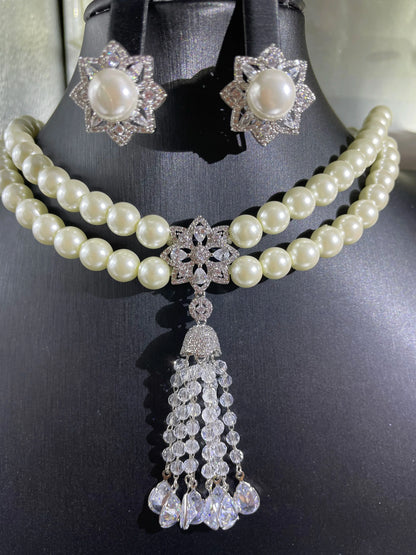 Nigeria 2pcs Bridal Zirconia Jewelry Sets For Women Party, Luxury Dubai Nigeria CZ Crystal Wedding Jewelry Sets