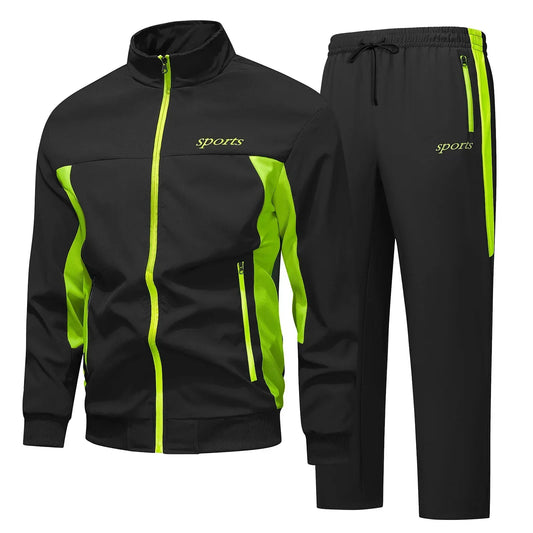 Mens Casual 2 Piece Set Long Sleeve Jacket Pants Thin Lightweight Polyester Cotton Trendy Hip Hop Streetwear Spring Autumn