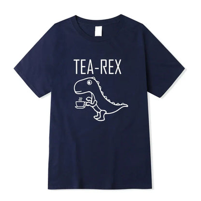 Summer Casual Men's T-shirt Top Quality Cotton Blend Cool Funny Dinosaur Design Printing O-neck For Men T-shirt Male Tee Shirts