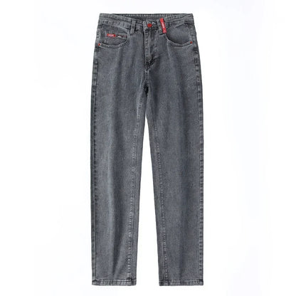 Spring Autumn Men's Stretch Slim Fit Jeans Gray Korean Fashion Skinny Small Straight Denim Pants Casual Trousers Male Clothes