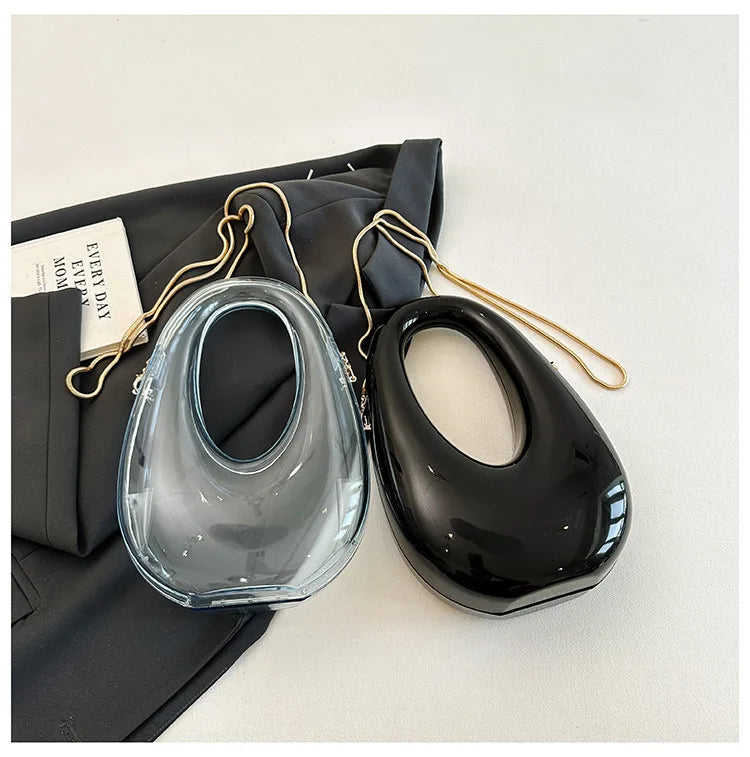 Acrylic Going Out Handbag Ins Famous Fashion Glossy Women's Dinner Bags Diagonal Span Wrist Bag Shoulder Messenger Bag