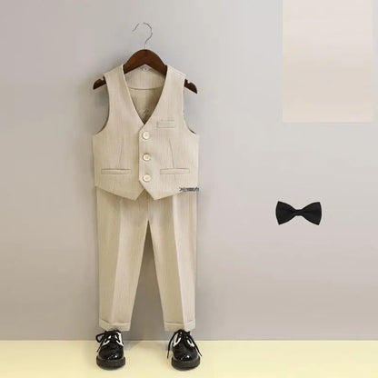 Flower Boys Photography Suit Baby Kids Formal Ceremony Costume Children Birthday Wedding Party Dress Performance Tuxedo Set