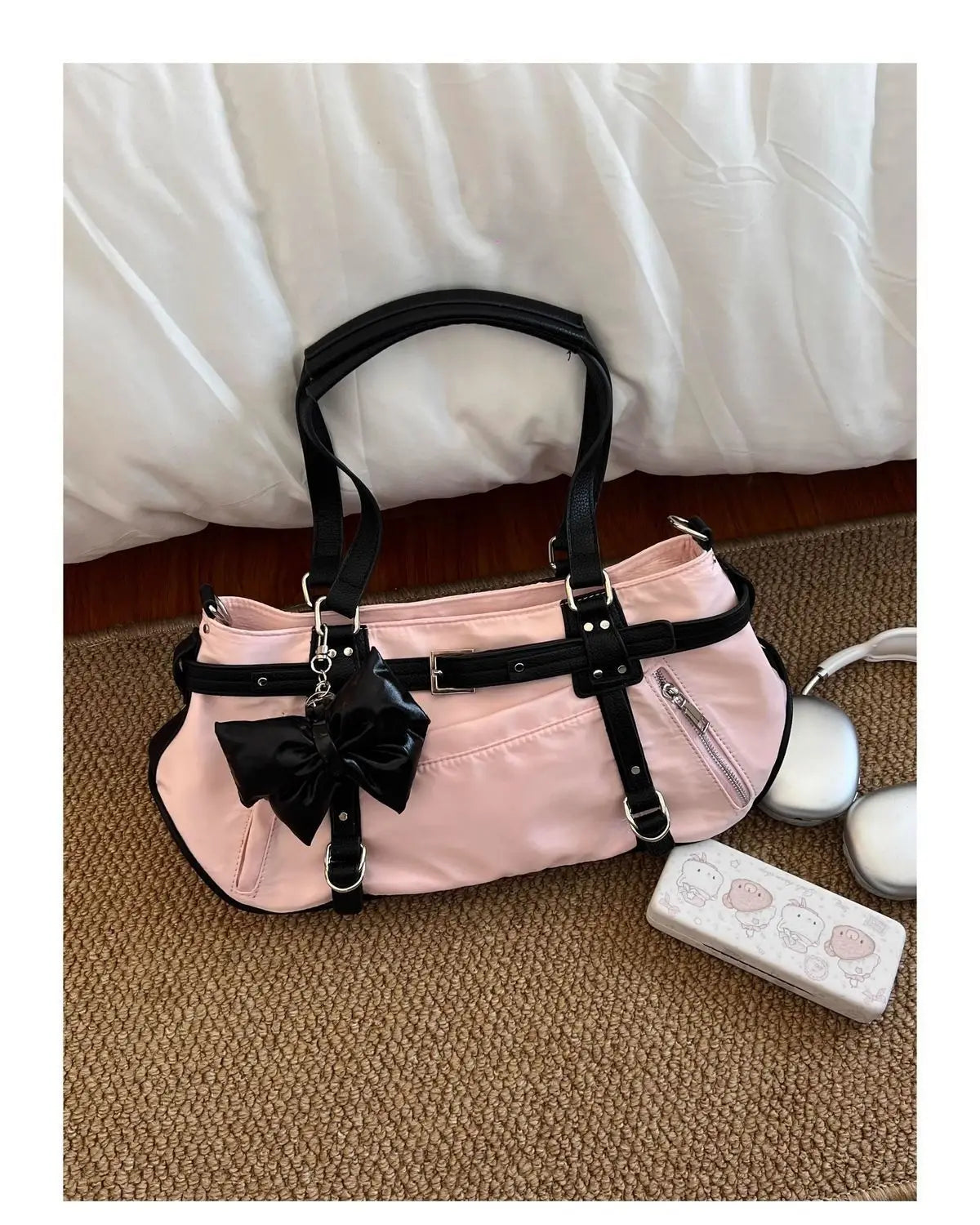 Korean Cute Harajuku Style Y2k Large Capacity Handbag Shoulder Bags Nylon Waterproof Cloth Commuter Storage Bags Women's Bag
