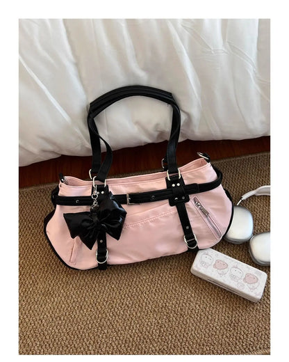 Korean Cute Harajuku Style Y2k Large Capacity Handbag Shoulder Bags Nylon Waterproof Cloth Commuter Storage Bags Women's Bag