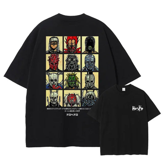 Anime D-Dorohedoro T Shirt Vintage Washed Caiman En Nikaidou T-shirts Oversized Streetwear Retro Fujita Tops Tees Men 100%Cotton