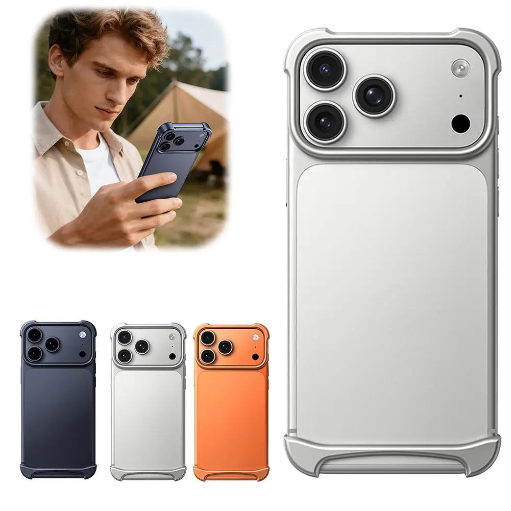 Luxury Aviation Aluminum Metal Case for iPhone 17 pro & pro Max Frameless Minimalist Borderless Bumper Cover