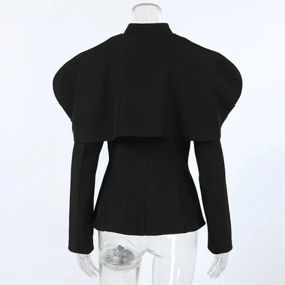 Black Elegant Blazer For Women 2025 Autumn Fashion Gold Buttons Patchwork Jacket Coat Party Vintage Commuter Suit Jacket