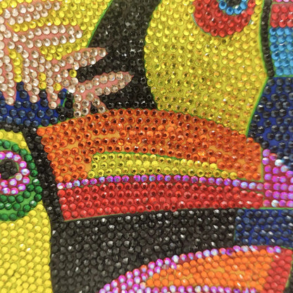 Novelty Toucan Bird Women Crystal Evening Bags Rhinestones Box Minaudiere Clutch Party Cocktail Handbag Diamond Chain Purse