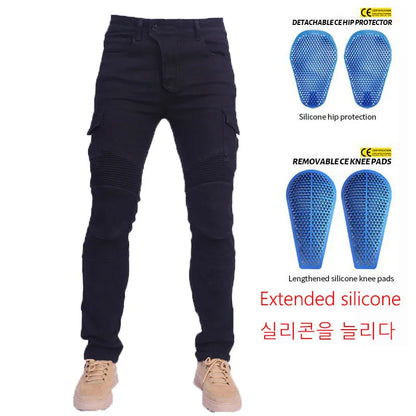 Motorcycle Jeans Pantalones Motocicleta Hombre Featherbed Jeans Standard Version Car Ride Trousers Pant Summer Riding
