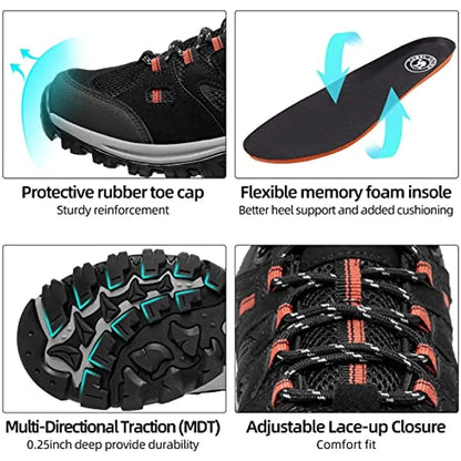 Men's Hiking Shoes Lightweight Trekking Shoes Non-Slip Breathable Outdoor Sneakers for Trail Running Walking